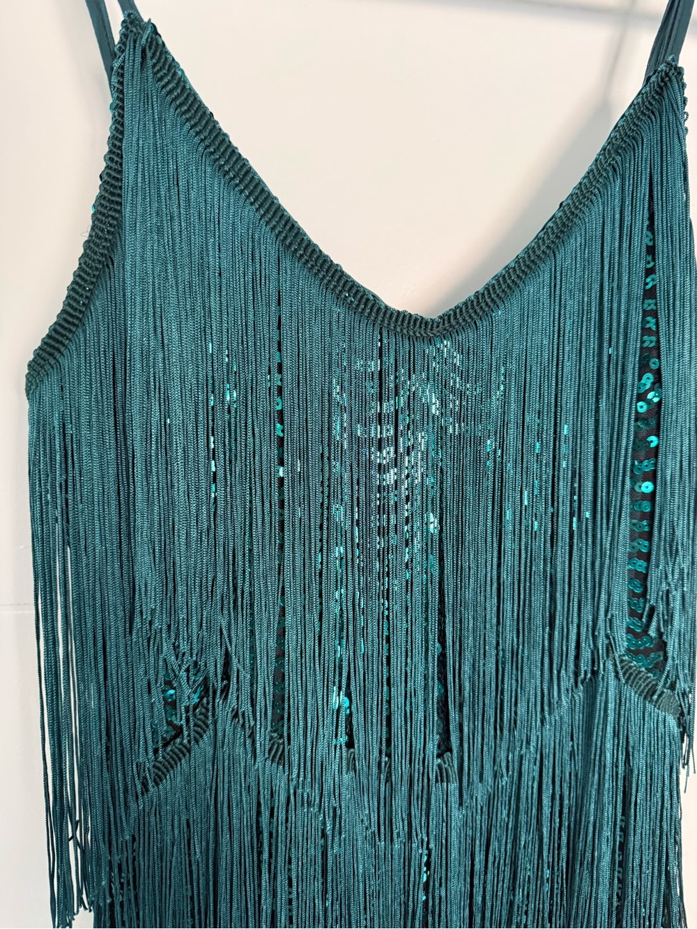 Lulu’s Get in the Groove Emerald Green Sequin Fringe Bodycon Dress - Picture 4 of 6